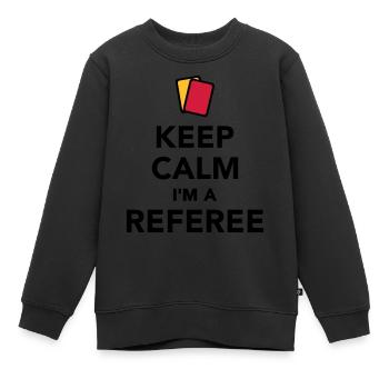 Schiedsrichter - Kinder Premium Organic Sweatshirt - Schwarz - Vorne - AI Model Kid Female (0cm)