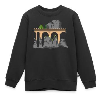 bastei saechsische schweiz berge geschenkidee - Kinder Premium Organic Sweatshirt - Schwarz - Vorne - AI Model Kid Female (0cm)