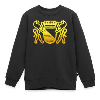 Zürich Wappen - Zürich Flagge für Zürcher - Kinder Premium Organic Sweatshirt - Schwarz - Vorne - AI Model Kid Female (0cm)