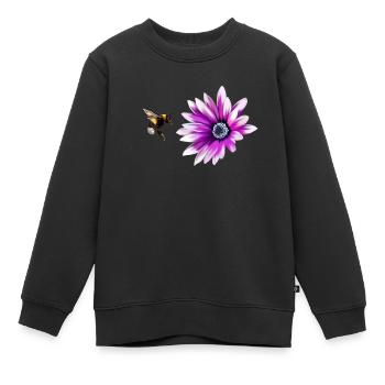 Blume und Hummel - Kinder Premium Organic Sweatshirt - Schwarz - Vorne - AI Model Kid Female (0cm)