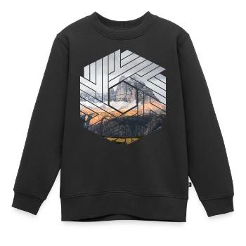 Hexagone des Dolomites des Trois-Pics - Sweat Premium enfant bio - noir - Devant - AI Model Kid Female (0cm)