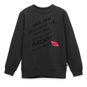 Fleisch nicht wert - Kinder Premium Organic Sweatshirt - Schwarz - Vorne - AI Model Kid Female (0cm)
