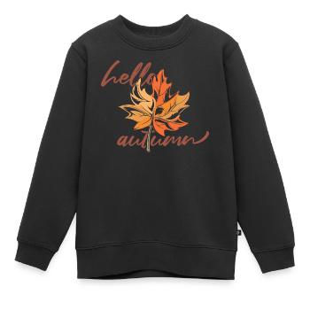 ahorn blatt mapleleaf herbst autumn - Kinder Premium Organic Sweatshirt - Schwarz - Vorne - AI Model Kid Female (0cm)