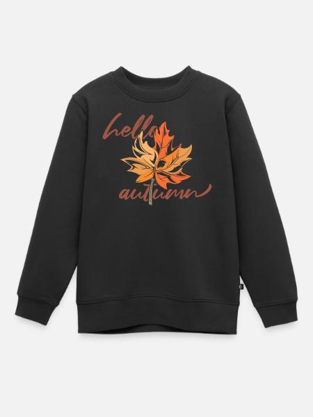 ahorn blatt mapleleaf herbst autumn - Kinder Premium Organic Sweatshirt - Schwarz