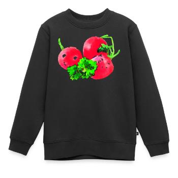 radieschen gemüse speise - Kinder Premium Organic Sweatshirt - Schwarz - Vorne - AI Model Kid Female (0cm)