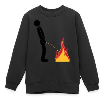 incendie éteindre les flammes logo de la brigade de pompiers chaud dans ste - Sweat Premium enfant bio - noir - Devant - AI Model Kid Female (0cm)
