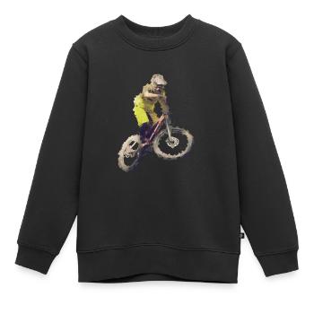 downhiller - Kinder Premium Organic Sweatshirt - Schwarz - Vorne - AI Model Kid Female (0cm)