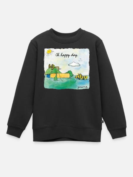 Janosch Günter Kastenfrosch & Tigerente Happy Day - Kinder Premium Organic Sweatshirt - Schwarz