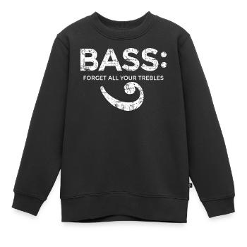 BASS - Forget all your trebles (Vintage/Blanc) - Sweat Premium enfant bio - noir - Devant - AI Model Kid Female (0cm)