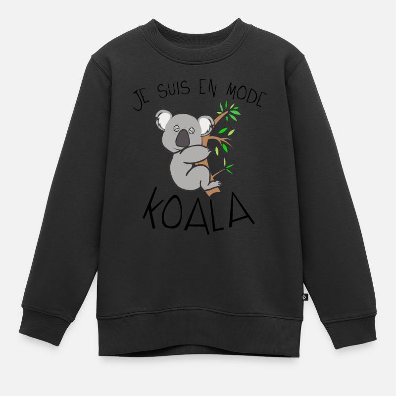 koala citation en mode dort dormir humour - Sweat Premium enfant bio - noir