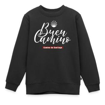 Buen Camino Jakobsweg Camino de Santiago - Kinder Premium Organic Sweatshirt - Schwarz - Vorne - AI Model Kid Female (0cm)
