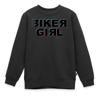 Biker Girl Glitch - Kinder Premium Organic Sweatshirt - Schwarz - Vorne - AI Model Kid Female (0cm)