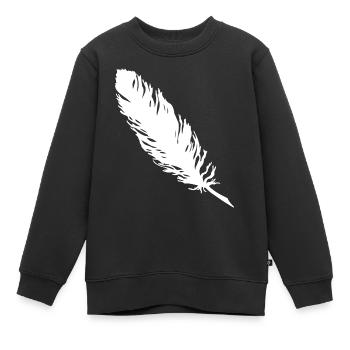 Feder - Kinder Premium Organic Sweatshirt - Schwarz - Vorne - AI Model Kid Female (0cm)