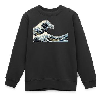 The Wave | Die Welle | Katsushika Hokusai - Kinder Premium Organic Sweatshirt - Schwarz - Vorne - AI Model Kid Female (0cm)