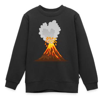 Vulkan, Lava, , Asche, Magma, Geologe, vulcano - Kinder Premium Organic Sweatshirt - Schwarz - Vorne - AI Model Kid Female (0cm)