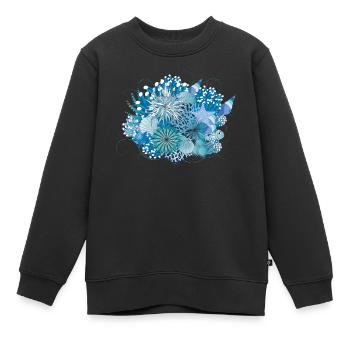 Korallenriff mit Muscheln,Seeanemonen und Korallen - Kinder Premium Organic Sweatshirt - Schwarz - Vorne - AI Model Kid Female (0cm)