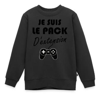 je suis le pack d'extension body bébé humour drôle - Sweat Premium enfant bio - noir - Devant - AI Model Kid Female (0cm)