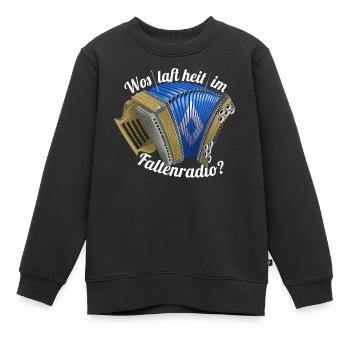 Wos laft heit im Faltenradio | ZiachON! - Kinder Premium Organic Sweatshirt - Schwarz - Vorne - AI Model Kid Female (0cm)