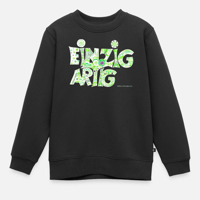 Einzigartig - Kinder Premium Organic Sweatshirt - Schwarz