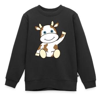 Lustige Kuh Geschenk für Kinder - Kinder Premium Organic Sweatshirt - Schwarz - Vorne - AI Model Kid Female (0cm)