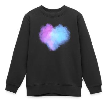 Herzförmige Wolken - Kinder Premium Organic Sweatshirt - Schwarz - Vorne - AI Model Kid Female (0cm)