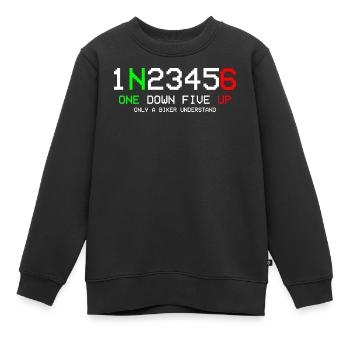 Motorrad 1N23456 - Kinder Premium Organic Sweatshirt - Schwarz - Vorne - AI Model Kid Female (0cm)