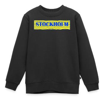 Stockholm Waves Lettering - Kids Premium Organic Sweatshirt - black - Front - AI Model Kid Female (0cm)