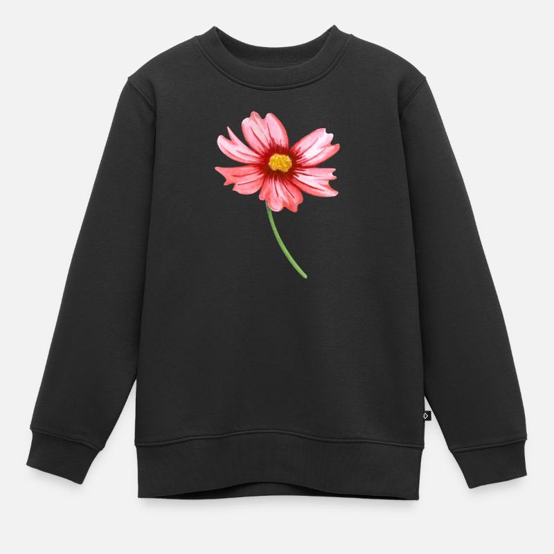 fleur - Sweat Premium enfant bio - noir