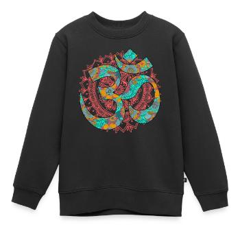Namaste Om - Sweat Premium enfant bio - noir - Devant - AI Model Kid Female (0cm)