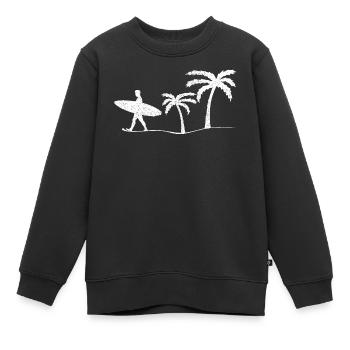 Surfer Surfen - Kinder Premium Organic Sweatshirt - Schwarz - Vorne - AI Model Kid Female (0cm)