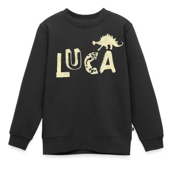 Luca Dinosaurier - Kinder Premium Organic Sweatshirt - Schwarz - Vorne - AI Model Kid Female (0cm)