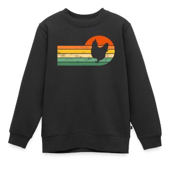 Huhn Hühner - Kinder Premium Organic Sweatshirt - Schwarz - Vorne - AI Model Kid Female (0cm)
