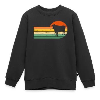 Vache Vaches - Sweat Premium enfant bio - noir - Devant - AI Model Kid Female (0cm)