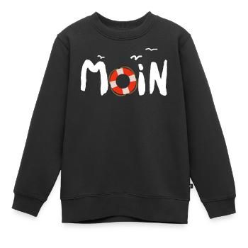 Moin Möwe Rettungsring nordisch - Kinder Premium Organic Sweatshirt - Schwarz - Vorne - AI Model Kid Female (0cm)