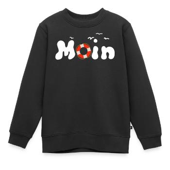 Moin Möwen Rettungsring Nordisch - Kinder Premium Organic Sweatshirt - Schwarz - Vorne - AI Model Kid Female (0cm)