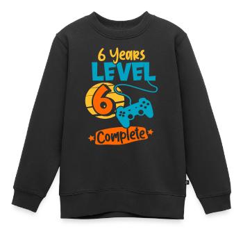 6th Birthday 6 Years Level 6 Complete Gift - Kids Premium Organic Sweatshirt - black - Front - AI Model Kid Female (0cm)