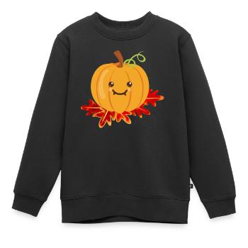 Kürbis | Halloween - Kinder Premium Organic Sweatshirt - Schwarz - Vorne - AI Model Kid Female (0cm)