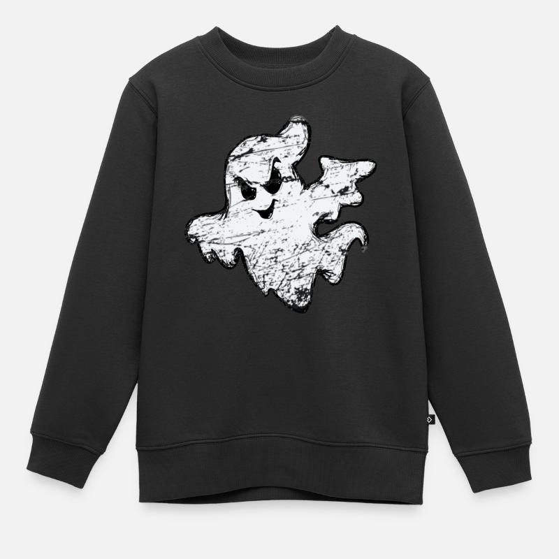 Halloween Geist Gespenst Boo Gruselig Geschenk - Kinder Premium Organic Sweatshirt - Schwarz