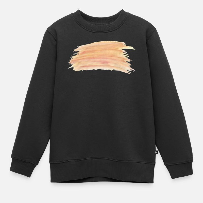 Rayures aquarelle pêche - Sweat Premium enfant bio - noir