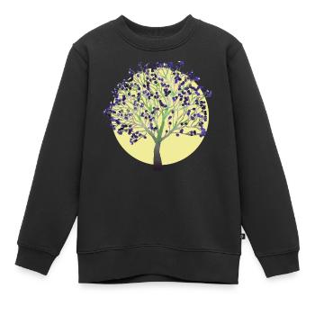 Baum, lila - Kinder Premium Organic Sweatshirt - Schwarz - Vorne - AI Model Kid Female (0cm)