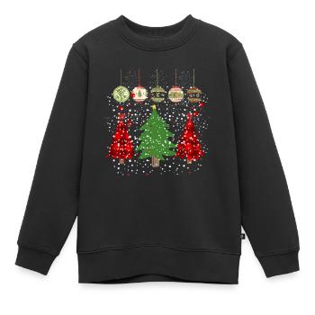 Joyeux Noël / impressions d'arbre de Noël / ccolorful - Sweat Premium enfant bio - noir - Devant - AI Model Kid Female (0cm)