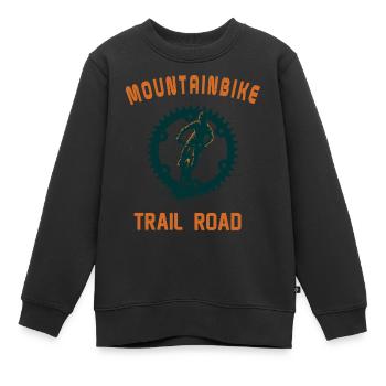 MTB, Mountainbike, Mountainbike, Mountainbiken - Kinder Premium Organic Sweatshirt - Schwarz - Vorne - AI Model Kid Female (0cm)