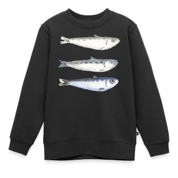 Sardine - Kinder Premium Organic Sweatshirt - Schwarz - Vorne - AI Model Kid Female (0cm)