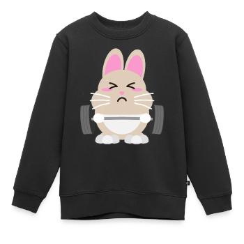 Fitness - Kinder Premium Organic Sweatshirt - Schwarz - Vorne - AI Model Kid Female (0cm)