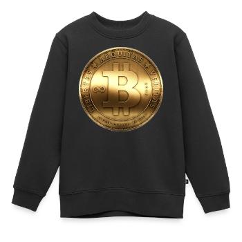Bitcoin Shirt Digital Currency Money Sweatshirt - Kinder Premium Organic Sweatshirt - Schwarz - Vorne - AI Model Kid Female (0cm)