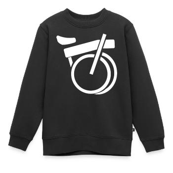 Un simple vélo pliant qui est pratique et partout - Sweat Premium enfant bio - noir - Devant - AI Model Kid Female (0cm)