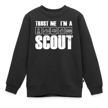 Vertrauen: Ich bin Scout i am a Scout Pfadfinder - Kinder Premium Organic Sweatshirt - Schwarz - Vorne - AI Model Kid Female (0cm)