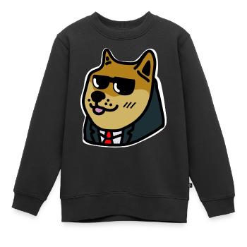 Doge d'affaires - Sweat Premium enfant bio - noir - Devant - AI Model Kid Female (0cm)