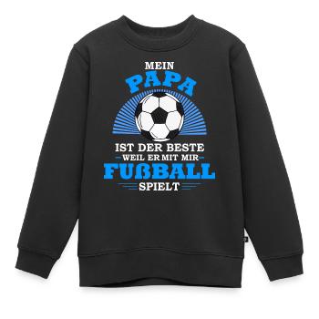Fußball Papa - Kinder Premium Organic Sweatshirt - Schwarz - Vorne - AI Model Kid Female (0cm)