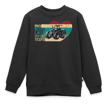 Big Boys Retro - Kinder Premium Organic Sweatshirt - Schwarz - Vorne - AI Model Kid Female (0cm)